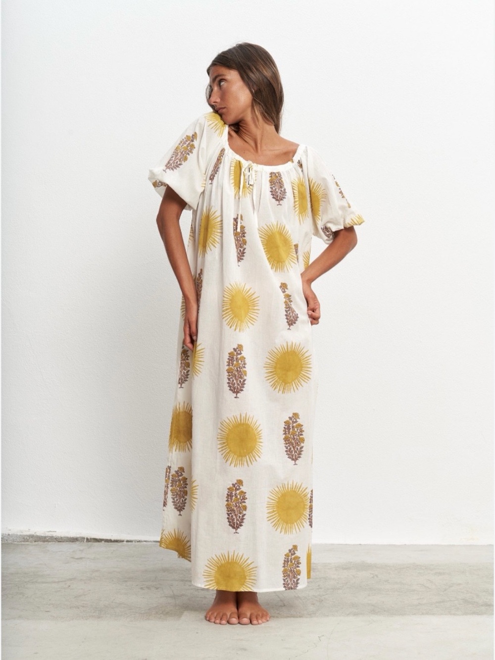 Par & escala Justina mustard maxi boho dress